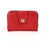 Geprägtes Schlangenhaut-Design: RFID-Schutz PU Leder Geldbörse, Größe: 14x3.5x9cm, Rot