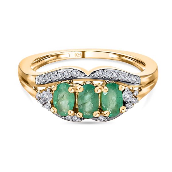 Socoto Smaragd und Zirkon Ring - 0,96 ct.