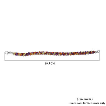 Mehrfarbig Edelsteine Armband 19 cm 925 Silber platiniert ca. 40,59 ct