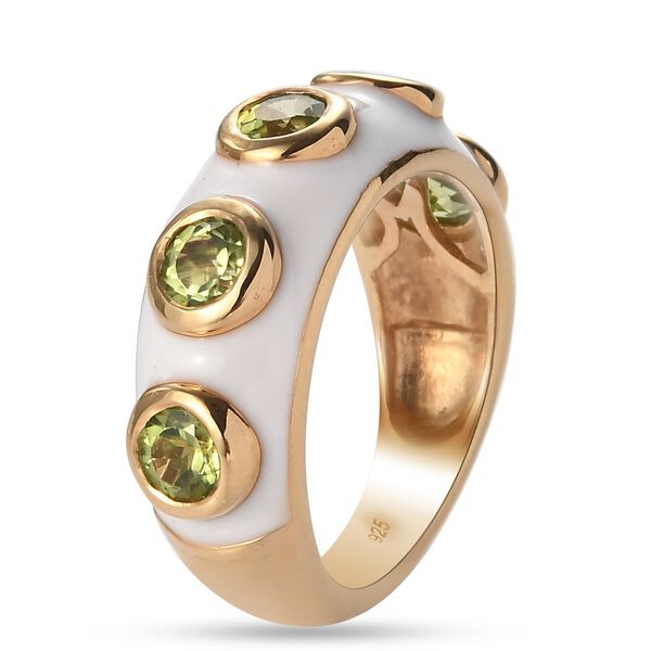 Peridot und Emailliert Ring 925 Silber 585 Vergoldet image number 3