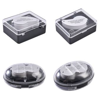 2er-Set Schmucklupen mit LED- und UV Licht,  6,2x3,3x2,2cm 40x Linse und  6,5x3,3x2,7 cm 30x Linse, Wei&szlig;