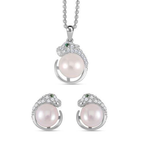 Weiße Süßwasser Perle Schmuckset 925 Silber rhodiniert
Weiße Süßwasser Perle Schmuckset 925 Silber rhodiniert image number 0