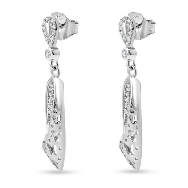 LUSTRO STELLA - Wei&szlig;er Zirkonia Ohrringe und Anh&auml;nger, 925 Silber rhodiniert image number 7