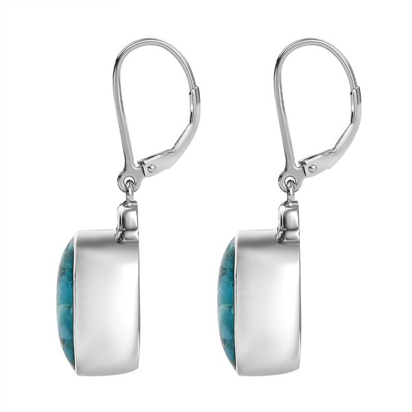 Sleeping Beauty Matrix Türkis Ohrringe 950 Kupfer ca. 9.20 ct image number 4