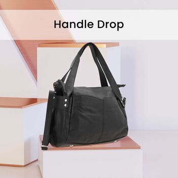 100% Echtleder Weekender Reisetasche mit RFID-Schutz, Schwarz