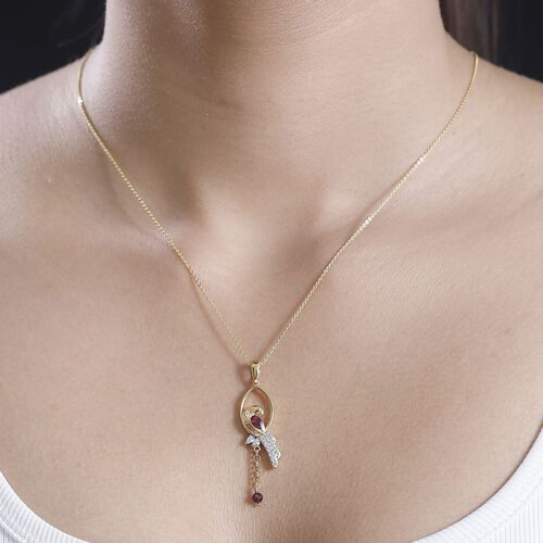 GP Trifono Kollektion - Rhodolith Granat, Zirkon und blauer Saphir-Anhänger mit 50cm Kette - 0,78 ct. image number 1