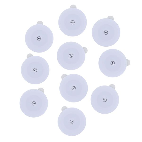 LED-Untersetzer-Set (10 Stk.), Lichtfarben: Blau (3), Gr&uuml;n (3), Rot (2), Wei&szlig; (2)