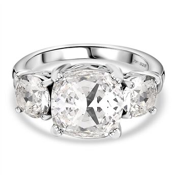 J Francis gefertigt mit Swarovski Wei&szlig;er Kristall Ring 925 Silber rhodiniert (Gr&ouml;&szlig;e 17.00)