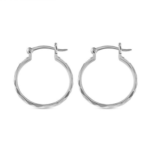 Creolen mit Diamantschliff in platiniertem Silber image number 4