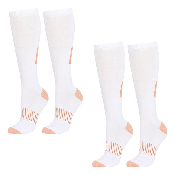 2er-Set Kupferfaser-Kompressions-Strumpfe, Antibakteriell und Anti-Geruch, S/M (36-40), Wei&szlig; image number 11