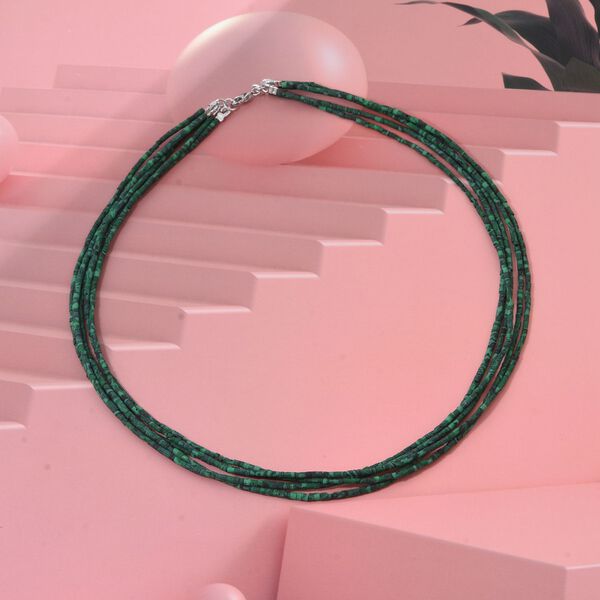 Synthetische Malachit Halskette, 45 cm - 77,50 ct. image number 1