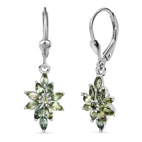 Natürliche, grüne Apatit Ohrringe - 1,98 ct.