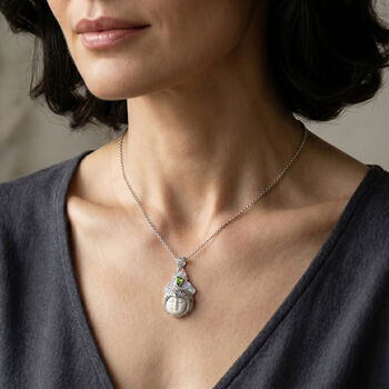 D'Joy Ox Bone, Peridot Anh&auml;nger 925 Silber ca. 5,95 ct.