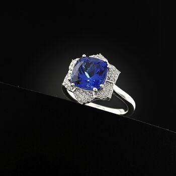 RHAPSODY AAAA Tansanit und VS Diamant Ring in 950 Platin - 4,25 ct.