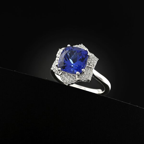 RHAPSODY AAAA Tansanit und VS Diamant Ring in 950 Platin - 4,25 ct. image number 1