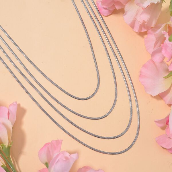 Schlangen-Halskette 50cm, Silberton image number 1