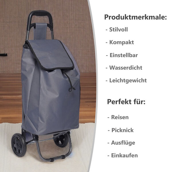 2-Rad-Einkaufstrolley, Grau image number 9