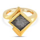 Meteorit Ring 925 Silber vergoldet (Größe 16.00) ca. 6,00 ct