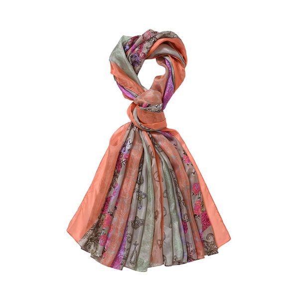 LA MAREY - 100% Maulbeeren-Seidenschal, Chiffon, 195x110cm, Gelb