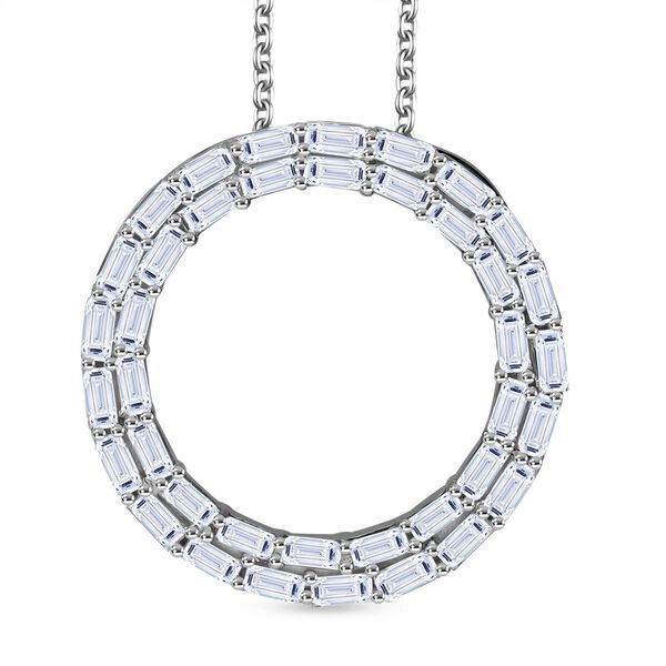 LUXURIANT SGL zertifizierter SI-GH Labor Diamant Anh&auml;nger mit 50cm Kette, 925 Silber rhodiniert - 2 ct.