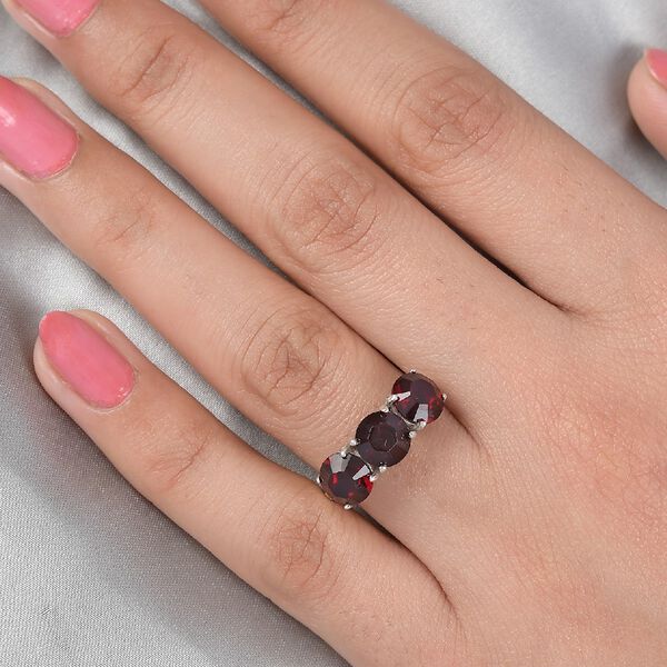 LUSTRO STELLA &Ouml;sterreichischer Granat Kristall Ring 925 Silber Platin-&Uuml;berzug image number 3