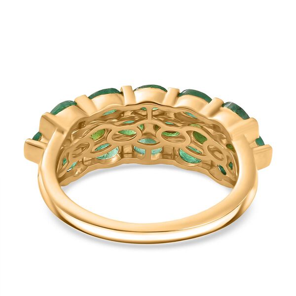 Gemfields Kagem Sambischer Smaragd Ring 925 Silber 750 Gelbgold Vermeil (Größe 17.00) ca. 2.54 ct image number 4