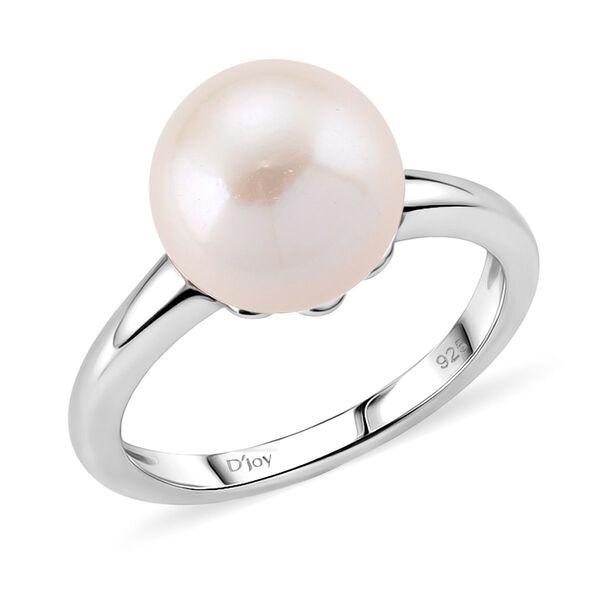 D'Joy wei&szlig;e Edison Perle Ring, 925 Silber rhodiniert image number 4