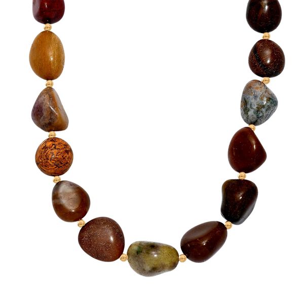 Mehrfarbiger Achat Halskette ca. 45 cm Messing ca. 400.00 ct