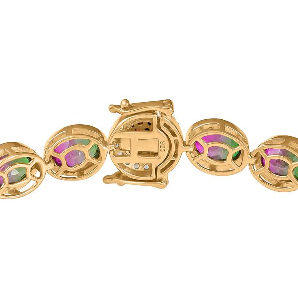 Wassermelonen Quarz Triplett und Multi-Edelstein-Armband image number 4