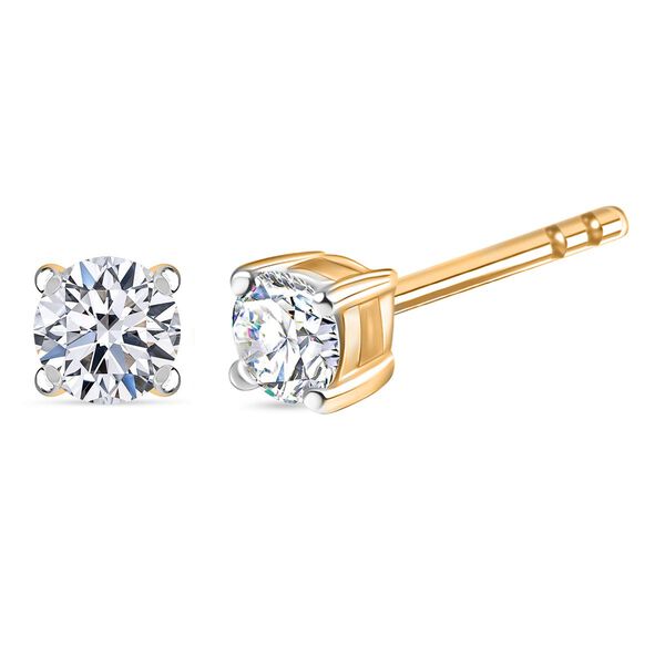 LUXURIANT DIAMOND - Lab Grown Diamant SI-GH Ohrringe 925 Silber 750 Gelb Vergoldet ca. 0.25 ct