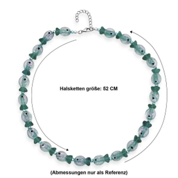 Gr&uuml;ne 52cm Halskette im Murano-Stil image number 6