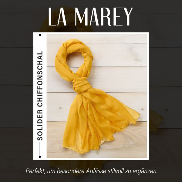 LA MAREY – Chiffon Schal aus Maulbeerseide, Gelb image number 2