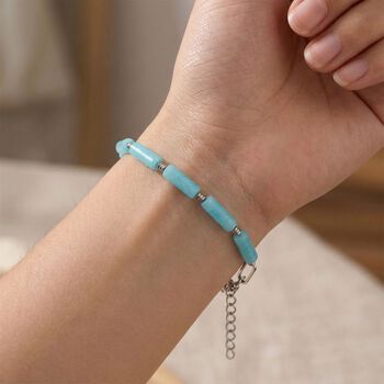 Amazonit Armband ca. 20 cm + 3.5 cm Extender, 316L Edelstahl ca. 22.50 ct