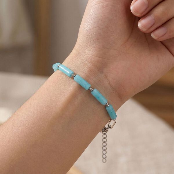 Amazonit Armband ca. 20 cm + 3.5 cm Extender, 316L Edelstahl ca. 22.50 ct image number 2