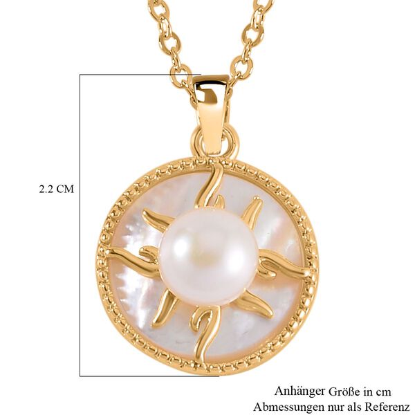 Süßwasser Perle, Weißes Perlmutt Schmuckset Reines Messing image number 7