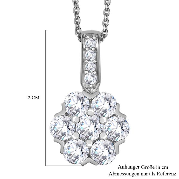 Moissanit Anhänger mit 50cm Kette, 925 Silber rhodiniert - 1,51 ct. image number 7