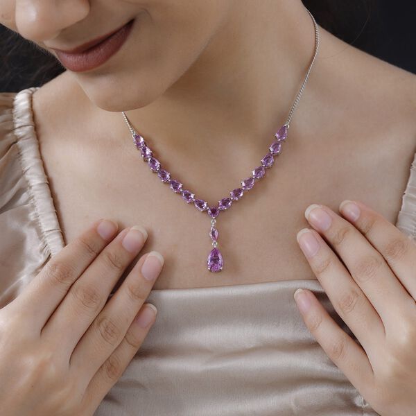 Patroke Triplette Quarz Collier, ca. 45 cm, 925 Silber platiniert ca. 17.41 ct image number 2