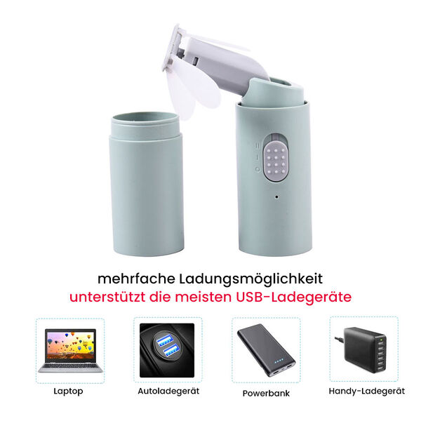 Tragbarer und wiederaufladbarer Mini-Ventilator mit Powerbank, Grau image number 3