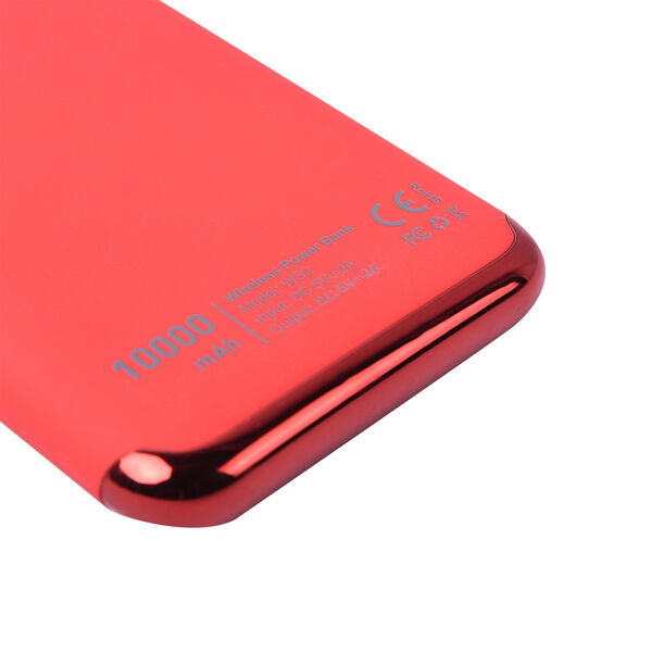 Kabellose PowerBank mit Bildschirmanzeige, 10000mAh, Rot image number 7