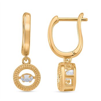 RADIANTA GRA zertifiziert Moissanit (D-VVS) Ohrringe 925 Silber vergoldet ca. 0.48 ct