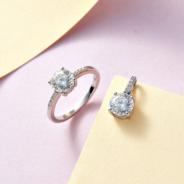 2er Set - Moissanit Schmuckset - 2,65 ct. image number 2