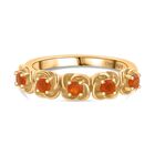 D’joy AAA Mexikanischer Purpurroter Feuer Opal Ring 925 Silber 750 Gelb Vergoldet (Größe 18.00) ca. 0,28 ct