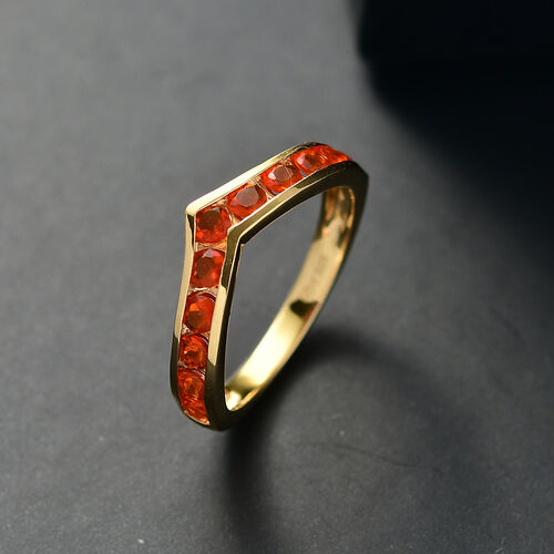 D'Joy AAA Feueropal Ring 925 Silber 750 Gelb Vergoldet (Größe 19.00) ca. 0,72 ct image number 1