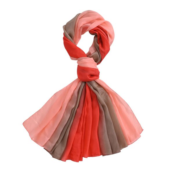 LA MAREY Signature Seidenschal aus 100% Maulbeerseide, 108 x 110 cm, Braun Rot image number 5