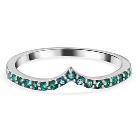 AAA Kagem Sambischer Smaragd Ringe 925 Silber rhodiniert (Größe 20.00) ca. 0.26 ct