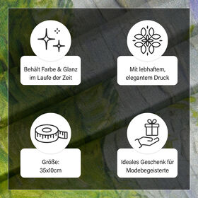 LA MAREY: Premium Selection - 100% Maulbeerenseiden-Halstuch, 35x150cm, Gr&uuml;ne Wiesen