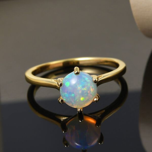 Natürlicher, äthiopischer Welo Opal Ring, 925 Silber vergoldet (Größe 18.00) ca. 0,85 ct image number 2