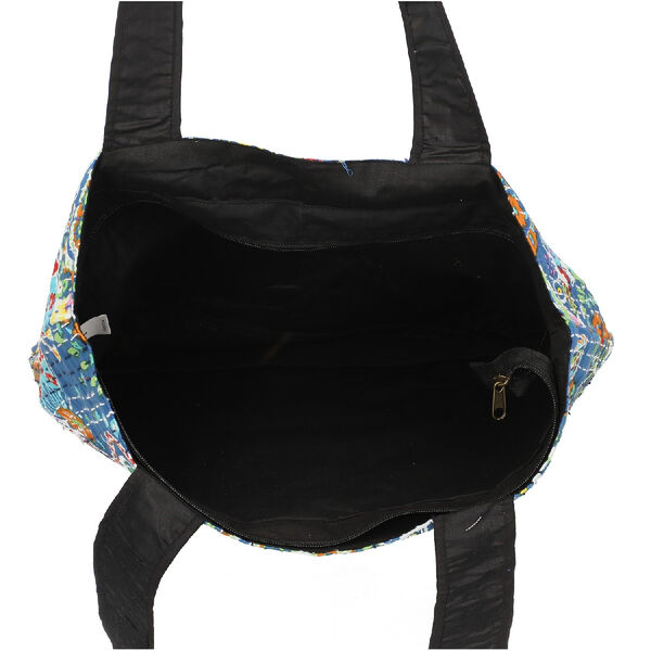 Kantha Schultertasche f&uuml;r Damen, Blau image number 6
