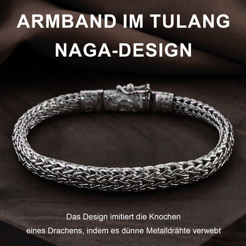Royal Bali Kollektion – Tulang Naga Armband in Silber image number 1