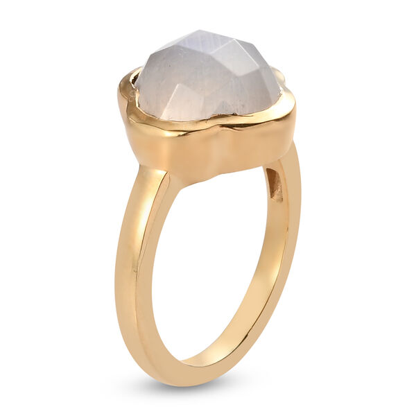 Premium Regenbogen Mondstein Ring 925 Silber vergoldet  ca. 4,58 ct image number 5